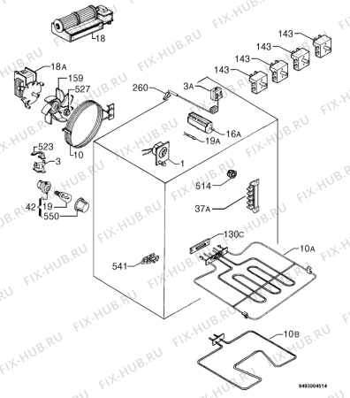 Взрыв-схема плиты (духовки) Privileg 204500_8518 - Схема узла Electrical equipment 268